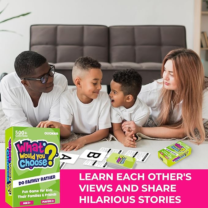 QUOKKA Board Games for Kids 8-12 Years - Family Edition - Card Game for Kids Ages 6-8 - What Would You Choose? - Pick Your Answer