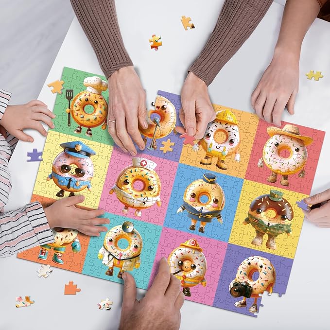 500 Pieces Jigsaw Puzzles for Adults and Teens and Kids Family Happy Games Puzzle Monster Series (Donuts Occupation)