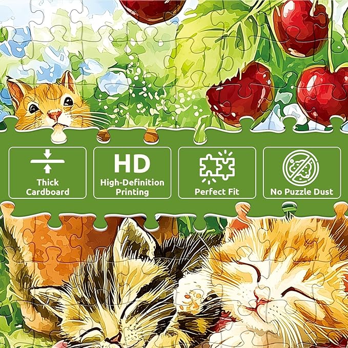 2 Pack 300 Piece Puzzle for Adults, Kittens Puppies Jigsaw Puzzle for Adults Teens,Large Piece Puzzle for Kids Ages 8-10 10-12,Glossy & Sturdy Pieces,Challenging Family Game Great Gift Idea,20.5x15 in