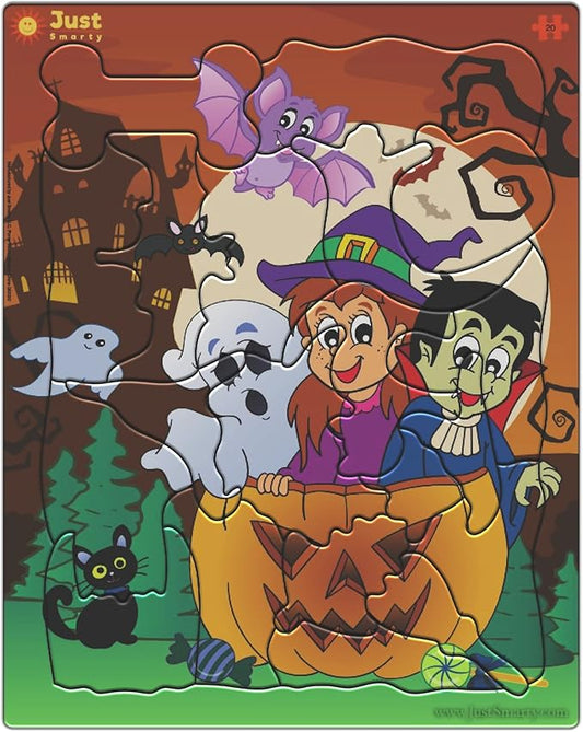 Halloween Puzzles for Kids Ages 3-5 | 20 Piece Puzzle for Boys & Girls Best Gift | Unique Shapes | Halloween Toys for Kids 3-5 | Party Games for Toddlers