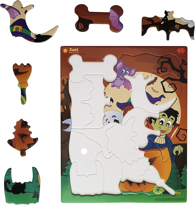 Halloween Puzzles for Kids Ages 3-5 | 20 Piece Puzzle for Boys & Girls Best Gift | Unique Shapes | Halloween Toys for Kids 3-5 | Party Games for Toddlers