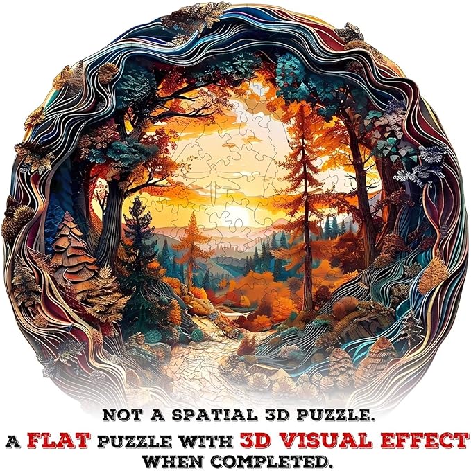 Wooden Puzzles Adults, 3D Winding Road Wooden Puzzles 300 Pieces, Unique Animal Shaped Wood Challenging Jigsaw Puzzles Gifts for Adults, 13.4x13.4in