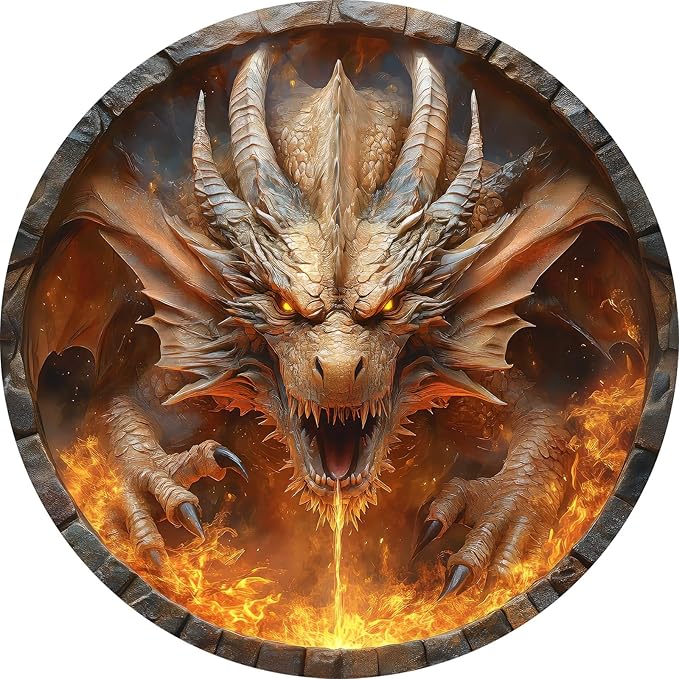 Bgraamiens 1000 Piece Jigsaw Puzzle - Dracarys Fantasy Dragon Art for Adults - Challenging Fire-Breathing Creature Puzzle for Game Room Wall Decor & Gifts