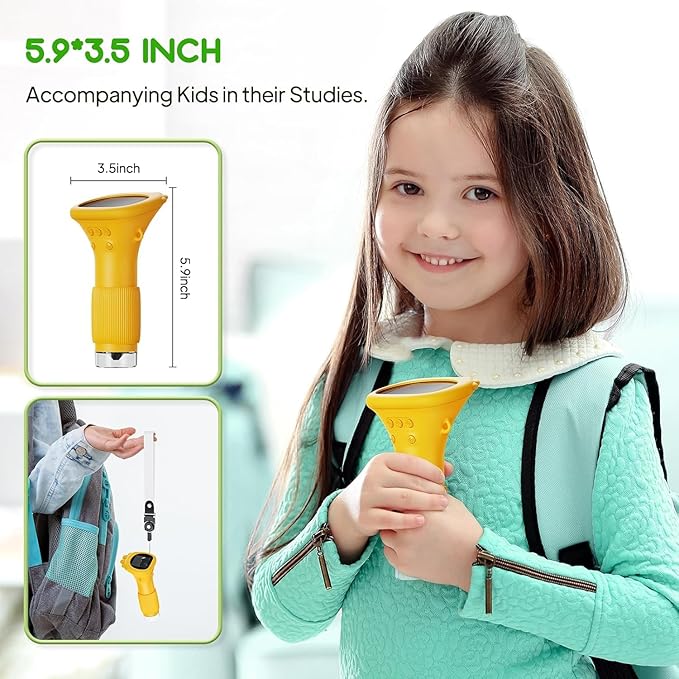 Kids Microscope - Ashfly 1000X Portable Microscope for Kids, Photo & Video Miniscope Pocket Microscope Gifts, 2'' Digital Screen | Ideal Toys for Boys Girls Age 3-12