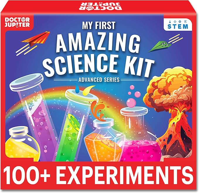 Doctor Jupiter My First Amazing Science Kit for Kids Ages 4-5-6-7-8 | Birthday Gift Ideas for 4+ Year Old Boys & Girls | Learning & Educational Projects | STEM Toy with 100+ Experiments
