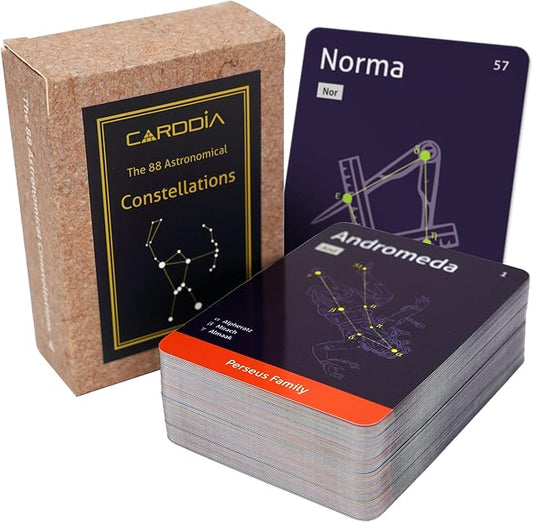 CARDDIA | The 88 Astronomical Constellations Educational Flashcards | Ideal for Astronomy Students and Educators