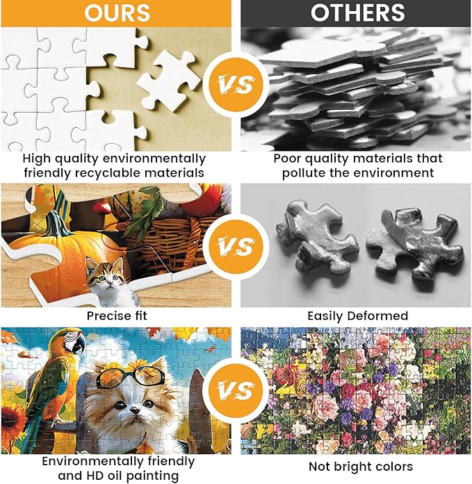 300 Piece Jigsaw Puzzle for Adults Cat Pumpkin Puzzle Recycled Cardboard Paper Puzzles Coolest Difficult Puzzles for Kids Adults Elderly Perfect for Family Games 20.5 * 15IN