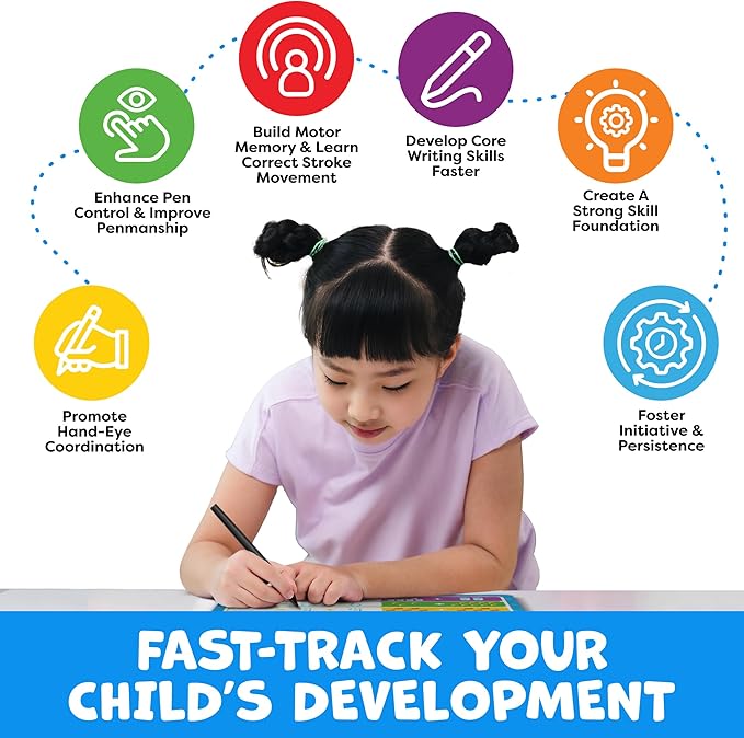 Magic Grooved Writing Practice for Kids - Grooved Handwriting Practice for Kids 5-7 8-10 Magic Copybooks for Kids - Tracing Books for Ages 3-5 - Preschool Learning Activities - 5 Year Old Girl Gift