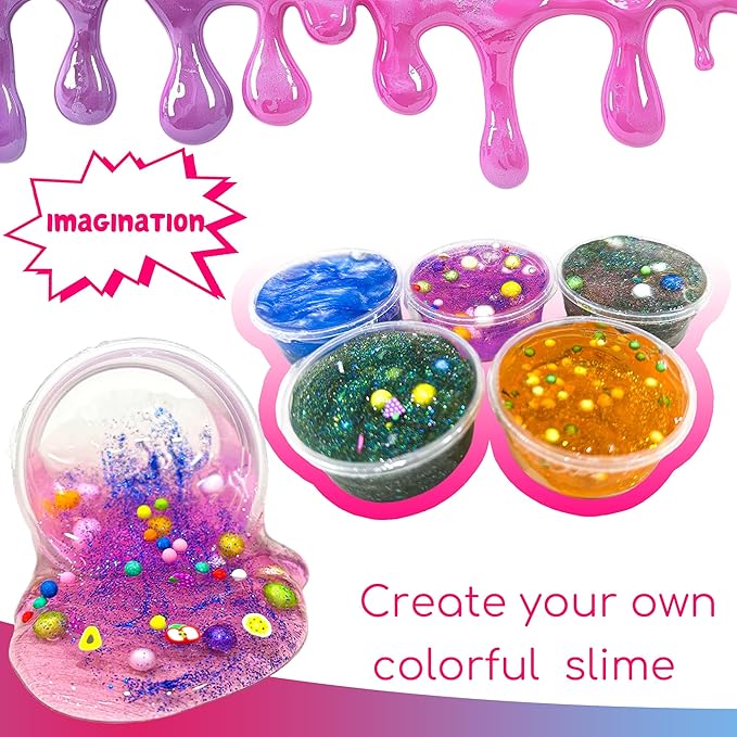 Slime Kit for Kids – 20 Colors DIY Slime Making Kit with Glitter, Beads, Foam Balls and Accessories, Arts and Crafts Creative Gift Set for Boys and Girls