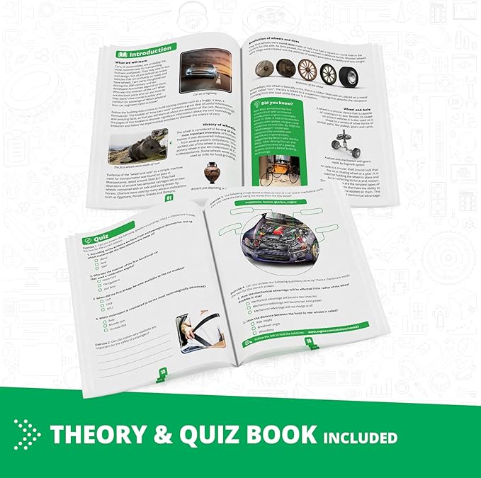 Engino STEM Toys, Technology of Machines- How Cars Work, Building Kit for Kids 9+, Educational Kit, Gifts for Boys & Girls, STEM Engineering Toys (10 Model Options)