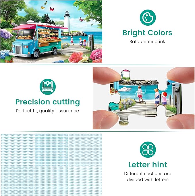 300 Piece Puzzles for Adults Beach Jigsaw Puzzles for Kids Ages 8-10 10-12 300 Pieces Adult Puzzle Pieces Family Challenging Puzzle Game Home Decor Gift Toy 20.5x15IN