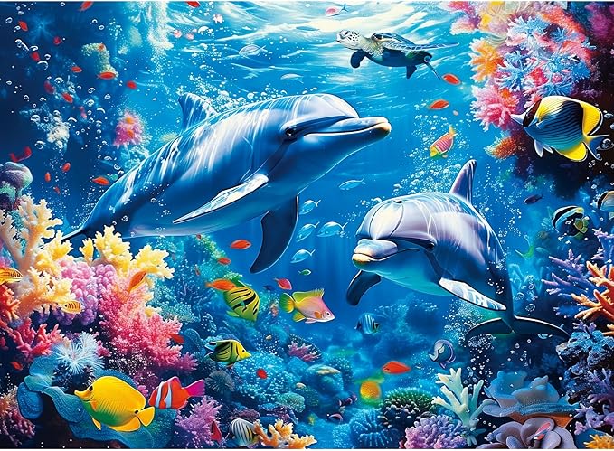 300 Piece Puzzles for Adults,Underwater World Jigsaw Puzzle for Adults Kids Seniors,Recycled Cardboard Large Piece Puzzle 300 Piece,Challenging Family Activity Great Gift for Family Friends 20.5*15 in