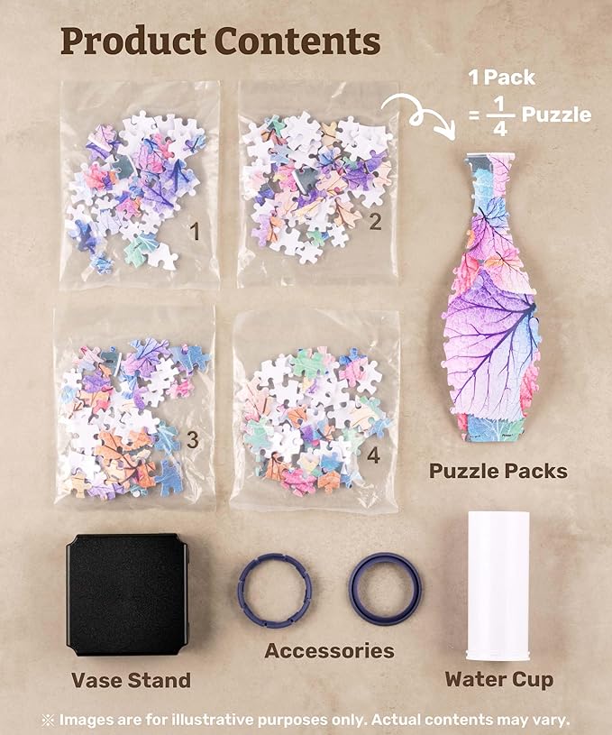 Pintoo 3D Puzzle Vase Unique Flower Vase Made by 160 Curved Plastic Puzzle Pieces House Warming Gift for Flower Arrangements and Home Decoration - [S1035] (Translucent, Flowers and Birds)
