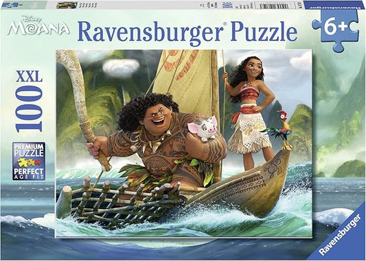 Ravensburger - Disney Moana & Maui - 100 Piece Jigsaw Puzzle - Favorite Scene from The Moana Movie - Stunning, Bright Colors - Premium Quality - Ideal Gift - Screen-Free Fun - Children Age 6+
