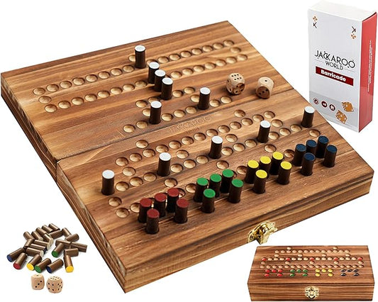 Barricade Board Game - Malefiz - New 2025 Dice Games - 2-4 Player Competitive Strategy Game - Fast Track Board Game Fun Wooden Dice Game for Family & Friends - Adults Games Wood Games