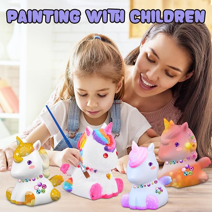 Paint Your Own Unicorn Lamp Kit, Art Supplies Arts and Crafts for Kids Ages 8-12,Girls 8-12,Night Light Kids Crafts Ages 4-8,Birthday Gifts.