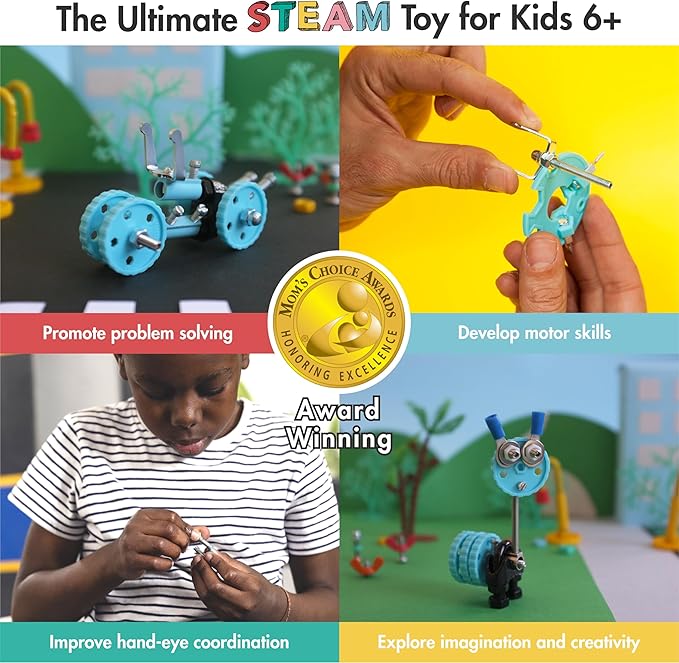 The Off Bits Vehicle STEAM Building Set, Educational Gift Idea, Build Your Own Robot Toy for Kids Age 6 7 8 9+ Year Old Boys and Girls, Stem Toys Engineering Kit, Construction Toys Steam Gift