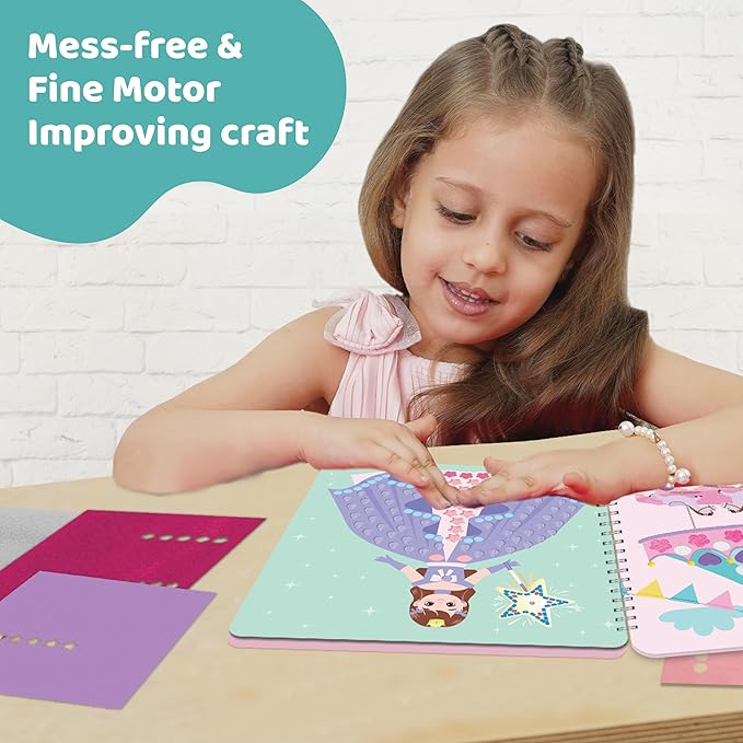 jackinthebox Sensory Craft Activity – Touch & Stick Textures - Magical, No Mess Sticker Craft for Kids, Craft Kits, Sensory DIY Activity, Gifts for Boys & Girls Ages 3, 4, 5, 6, Travel Toys