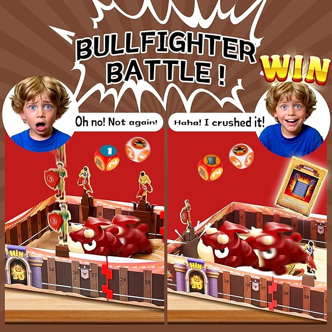Matador Bullfighting Board Game – Fun Family Game for Kids Ages 6-12, Interactive Strategy Game for 2-4 Players, Perfect for Family Game Night, Parties, Travel