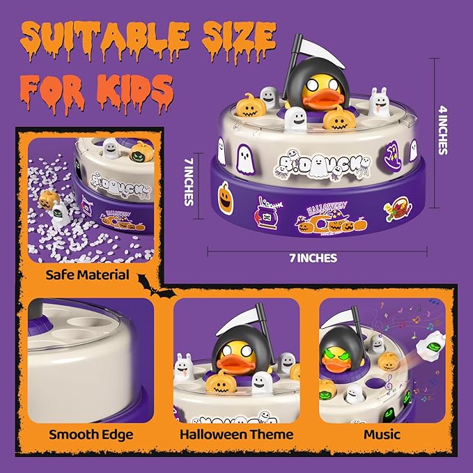 B.Duck Halloween Games for Kids 4-6, Bounce and Catch Duck Toys for Toddlers 3-5, Family Halloween Party Board Game, Indoor Halloween Party Favors Gifts for Boys Girls 5-7
