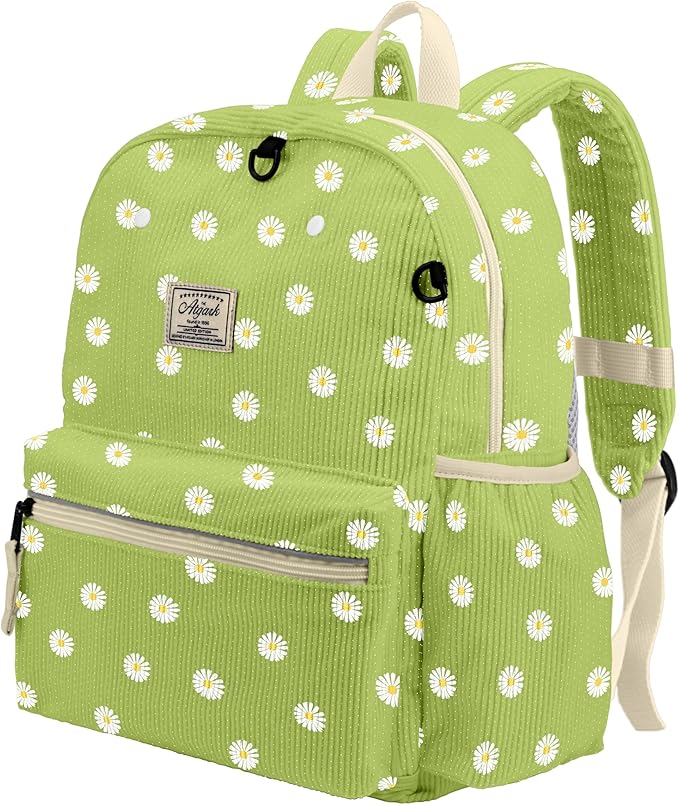 Corduroy Kids Backpack for Girls 6-10: Girls Backpacks for Elementary Kindergarten 15” H Fit Folder