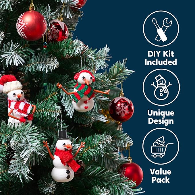JOYIN Christmas Build a Snowman Craft Kit, 3 Pack Modeling Clay DIY Make a Snowman Kit for Christmas Arts and Craft Activities, Xmas Gift Stocking Stuffers for Kids, School Funny Toy Party Favor