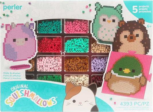 Perler Squishmallows Fused Bead Activity Kit with 5 Unique Patterns, Finished Project Sizes Vary, Multicolor 4393 Pieces