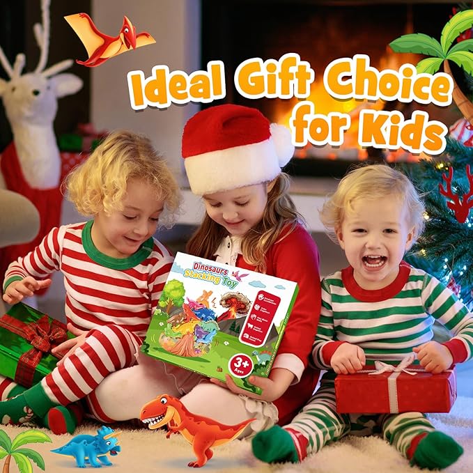 Dinosaur Toys for Kids 3-7 Kid Wooden Stacking Blocks Montessori Toy for 3 4 5 6 7 8 Year Old Boys Girls Christmas Birthday Gifts Toddler Balance Game Ages 3-5 Toys for Boy Girl Age 5-7