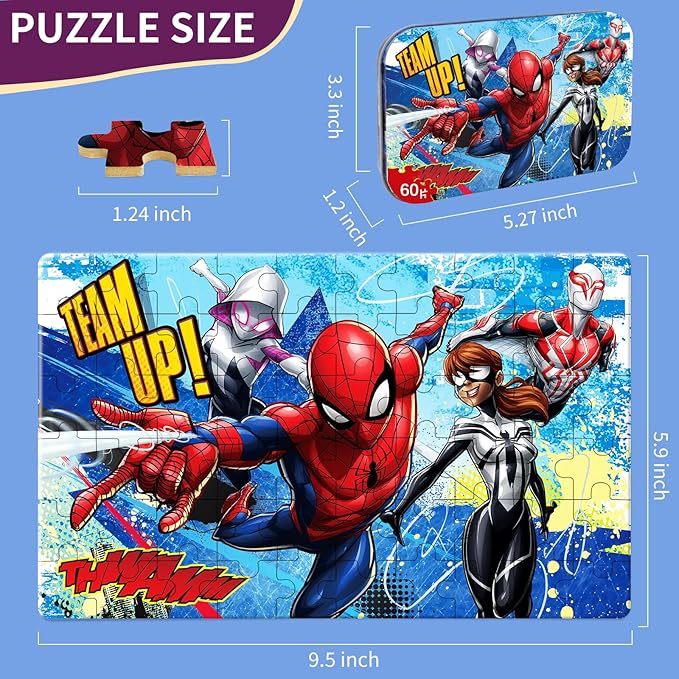 60 Piece Coloful Jigsaw Puzzles, Puzzles for Kids Ages 4-6, Educational Learning Toys for Boys and Girls, Gift for Boys and Girls