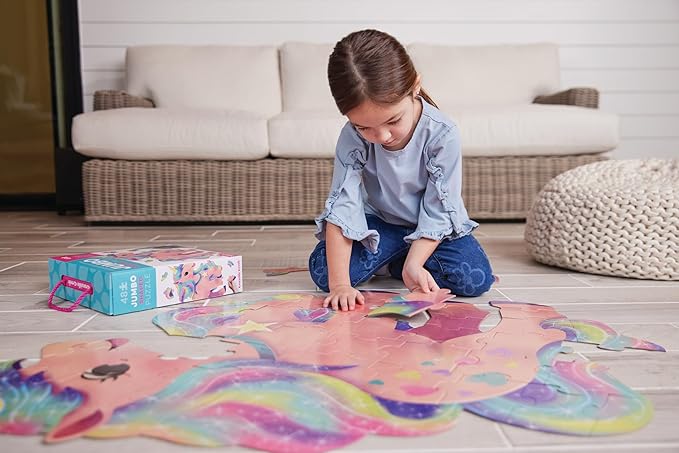 Crocodile Creek Above + Below 48-Piece Jigsaw Floor Puzzle - Fun Floor Puzzles for Kids Ages 4-8, Jumbo Unicorn