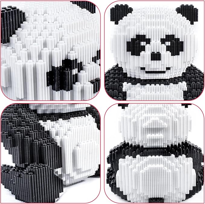 AHZILEl Animal Panda Blocks Building Set, 7822 Pcs Cute 3D Puzzle Mini Building Bricks Toy Kits, DlY Educational Particle Building Birthday Gift