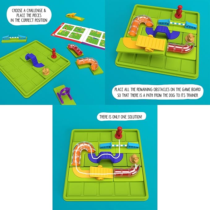 SmartGames Smart Dog: Agility Course Travel-Friendly Logic Game for Ages 7 - Adult with 60 Challenges