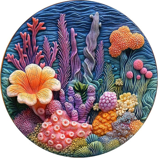 Wooden Puzzles for Adults - Seaweeds Jigsaw Puzzle 200 Piece, Oceans Puzzle, Unique Shaped Creative Gift Toys for Kids and Family Games
