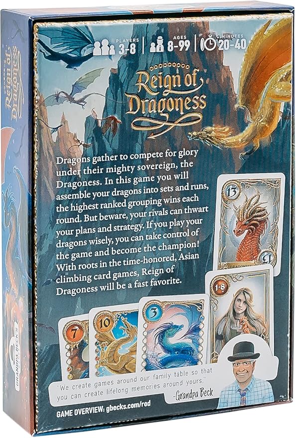 Grandpa Beck's Games Reign of Dragoness Card Game | A Strategic Hand Elimination Card Game | from The Creators of Cover Your Assets & Skull King | 3-8 Players 8+