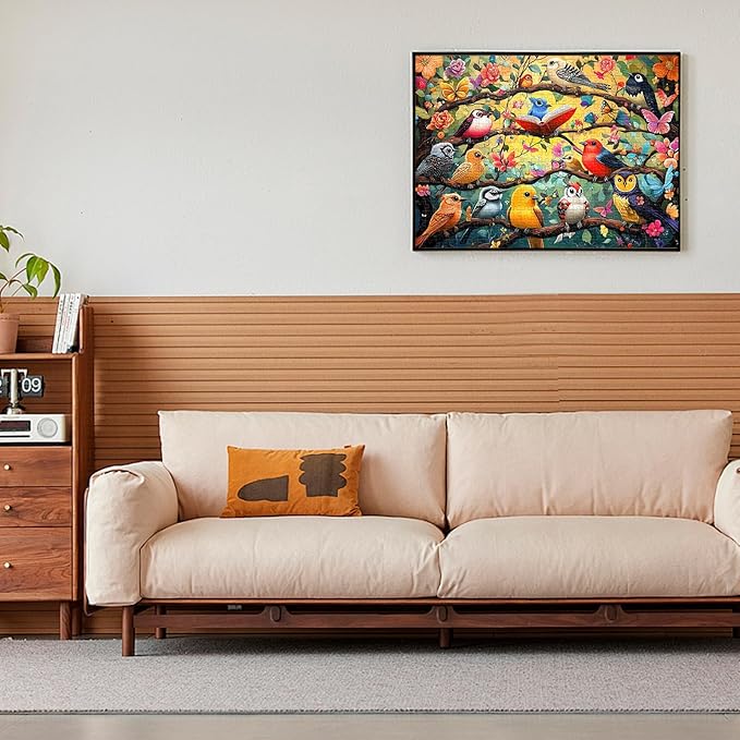 500 Piece Puzzles for Adults, Art Birds Jigsaw Puzzles for Adult 500 Pieces, Recycled Cardboar Challenge Puzzle Kids Seniors Friends for Gift Birthday Party Games Family, 20.5"x15" Dust Free Puzzle