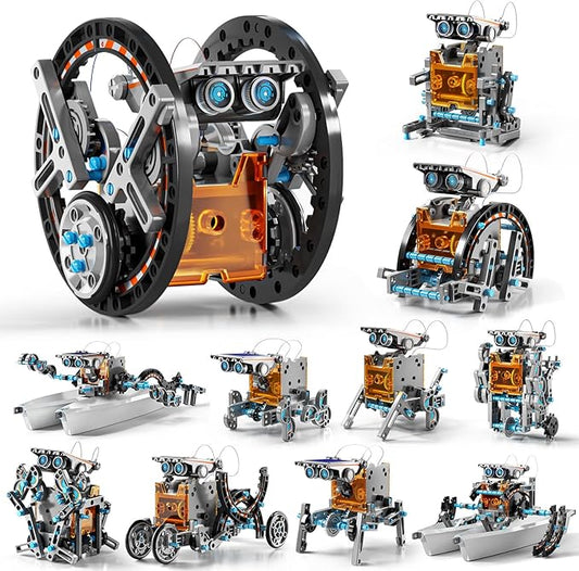 STEM Toys for Ages 8-13, Solar Powered Kits Toys Robotics for Kids Ages 8-12, Educational Building Science Experiment Kit, Boys Gifts for Kids 8 9 10 11 12 13 Years Learning Projects (Gray)