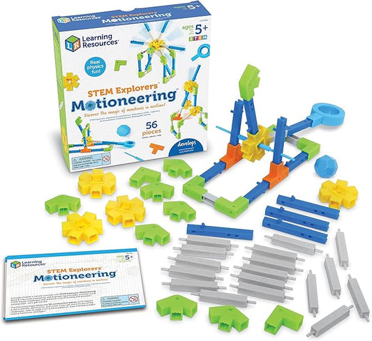 Learning Resources STEM Explorers Motioneering - 56 Pieces, Ages 5+STEM Toys for Kids, Brain Teaser Toys and Games, Kindergarten Games