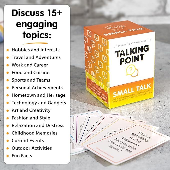 200 Icebreaker Conversation Cards - Improve Your Small Talk & Make Deep Connections - Perfect for Parties, Gatherings & More - Always Have Something to Say - Discuss Fun Questions & Interesting Topics