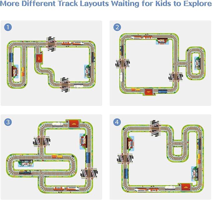 TOI Gaint Floor Puzzle for Kids Ages 3 and Up, 2x3 Feet Railway Floor Puzzles for Toddlers 3-5, Extra Large Preschool Learning Jigsaw Puzzles for Boys and Girls