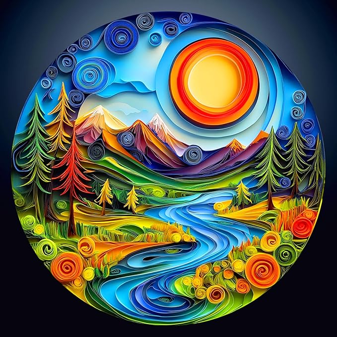 Wooden Puzzles for Adults - Unique Animal Shaped Sunrise Scenery Puzzle, 3D Vision Wooden Jigsaw Puzzle, Christmas Birthday Gifts for Friends/Family, Home Decor 13.4 * 13.4in 300pcs