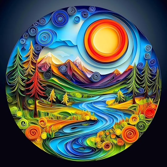 Wooden Puzzles for Adults - Unique Animal Shaped Sunrise Scenery Puzzle, 3D Vision Wooden Jigsaw Puzzle, Christmas Birthday Gifts for Friends/Family, Home Decor 11.4 * 11.4in 200pcs