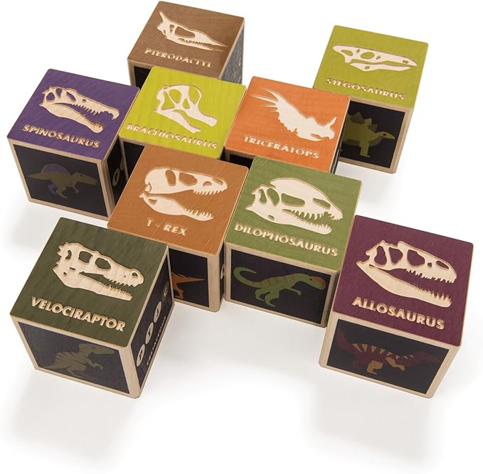 Uncle Goose Dinosaur Blocks - Made in The USA