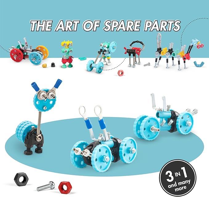 The Off Bits Vehicle STEAM Building Set, Educational Gift Idea, Build Your Own Robot Toy for Kids Age 6 7 8 9+ Year Old Boys and Girls, Stem Toys Engineering Kit, Construction Toys Steam Gift