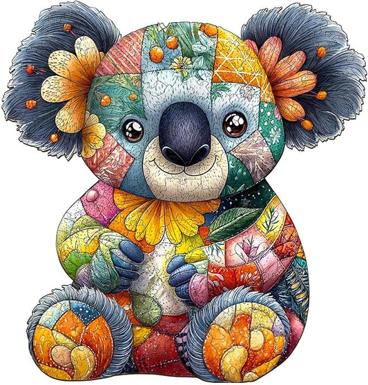 Wooden Puzzles for Adults, Wooden Jigsaw Puzzles for Adults Kids, Patchwork Koala Unique Shaped Wood Puzzles Adult, Creative Birthday Gifts for Friends Family Game (13.4 * 12.8in 280pcs)