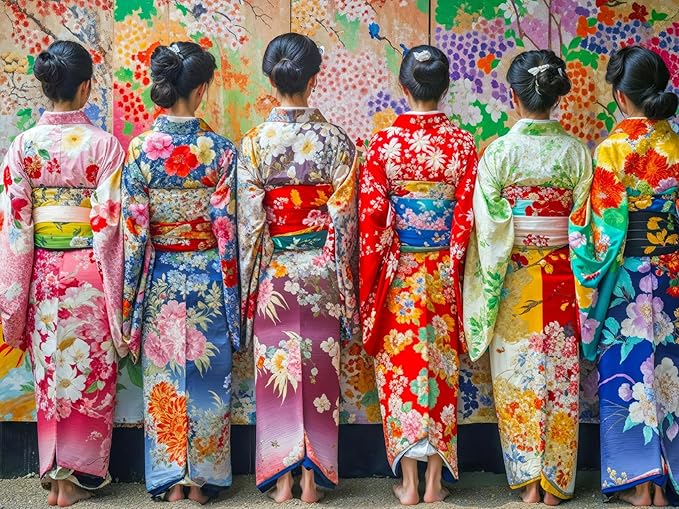 Lucky Puzzles Colorful Kimono Mosaic - 500 Piece Artistic Jigsaw Puzzle for Adults and Kids | Vibrant Colors | Cultural Art | Premium Quality | Brain Exercise and Home Decor | 18 x 24 Inches