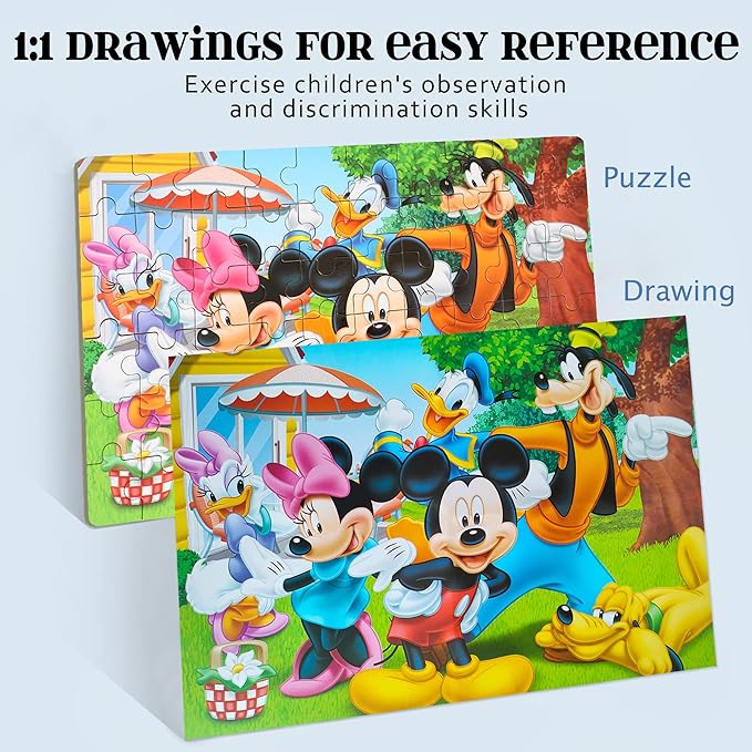 Puzzles for Kids Ages 4-8, 60 Piece Puzzles for Kids Ages 3-5 in a Metal Box Girls and Boys Learning Educational Jigsaw Puzzle Toys Gifts