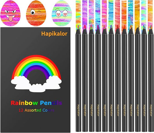 Stocking Stuffers for Kids, Art Supplies, 12 Color Rainbow Colored Pencils for Kid, Drawing Pencil Set Halloween Stocking Stuffers for 5-12 Year Old, Holiday, Birthday, Christmas Gifts for Teen
