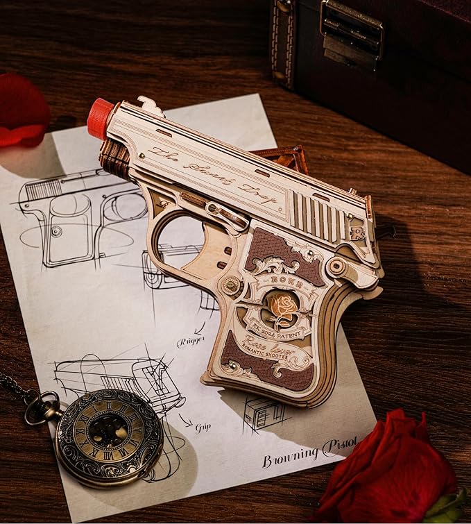 ROKR 3D Puzzles for Adults Mechanical Puzzles Rubber Band Shooter Wooden Puzzle Model Home Decor Desk Decoration Birthday Gifts for Teen Boys and Adults(LQ502)