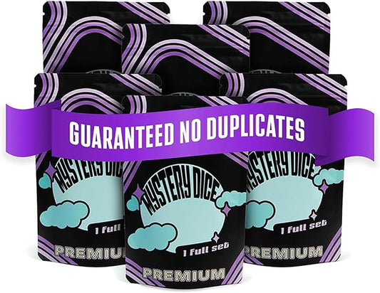 1985 Games Premium Mystery Dice, Set of 7 Polyhedral Dice, Heart Dice, Pink Dice, Suitable for Role Playing, Table Games (Premium Mystery Pack of 6)