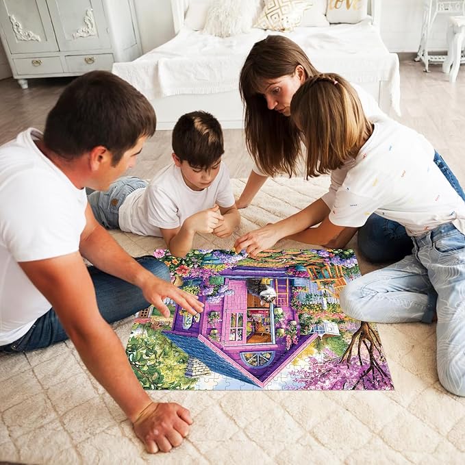 300 Piece Puzzles for Adults Garden 300 Piece Puzzles for Kids Ages 8-10 10-12 Jigsaw Puzzle Recycled Pieces Cardboard Family Puzzle Challenging Game 20.5x15IN